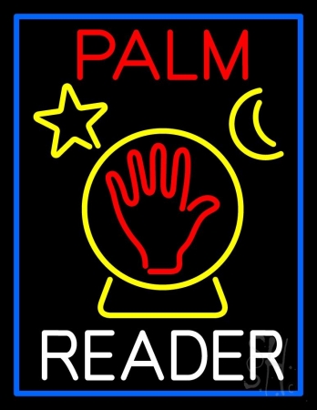 N105-11738-clear Red Palm White Reader with Crystal Clear Backing Neon Sign, 31 x 1 x 24 in.