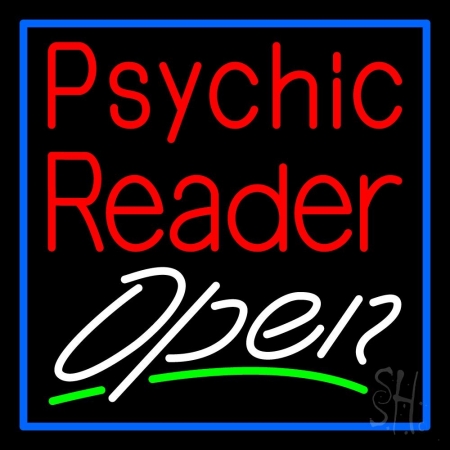 N105-11770-clear Red Psychic Reader White Open Clear Backing Neon Sign, 24 x 1 x 24 in.