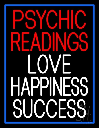 N105-11788-clear Red Psychic Readings White Love Happiness Success Clear Backing Neon Sign, 31 x 1 x 24 in -  The Sign Store