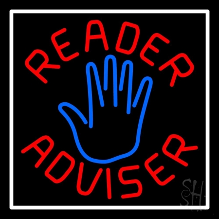 N105-11823-clear Red Reader Advisor White Border Clear Backing Neon Sign, 24 x 1 x 24 in.