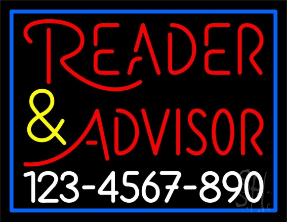 N105-11825-clear Red Reader Advisor with White Phone Number Clear Backing Neon Sign, 24 x 1 x 31 in.
