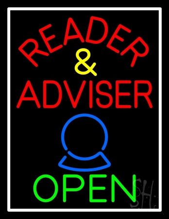 N105-11829-clear Red Reader & Advisor Open Clear Backing Neon Sign, 31 x 1 x 24 in.