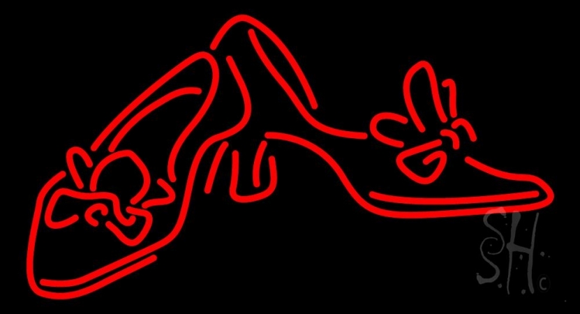 Red Sandal Heels Clear Backing Neon Sign, 20 x 1 x 37 in.