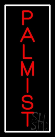 N105-11857-clear Red Vertical Palmist White Border Clear Backing Neon Sign, 32 x 1 x 13 in.