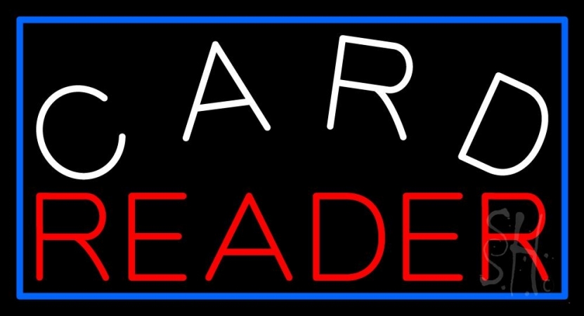 N105-11884-clear White Card Red Reader Clear Backing Neon Sign, 20 x 1 x 37 in.