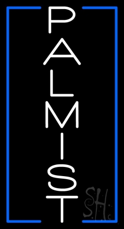 N105-11987-clear White Vertical Palmist Clear Backing Neon Sign, 37 x 1 x 20 in.