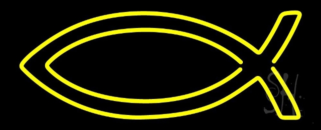 Yellow Christian Clear Backing Neon Sign, 13 x 1 x 32 in.