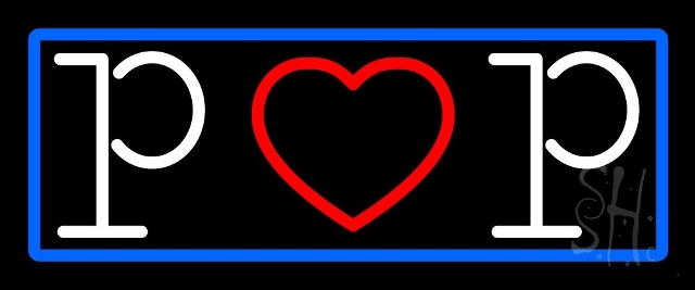 N105-12059-clear Blue Border White Pop Clear Backing Neon Sign, 10 x 1 x 24 in.
