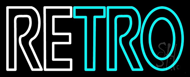 N105-12092-clear Blue Retro Clear Backing Neon Sign, 13 x 1 x 32 in.