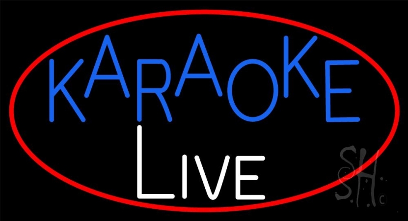 N105-12135-clear Cursive Karaoke Live Clear Backing Neon Sign, 20 x 1 x 37 in.