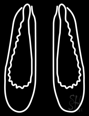 Flat Shoes Clear Backing Neon Sign, 31 x 1 x 24 in.