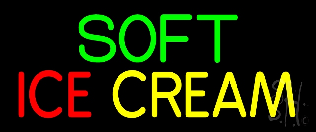N105-13951-clear Soft Ice Cream Clear Backing Neon Sign, 10 x 1 x 24 in.