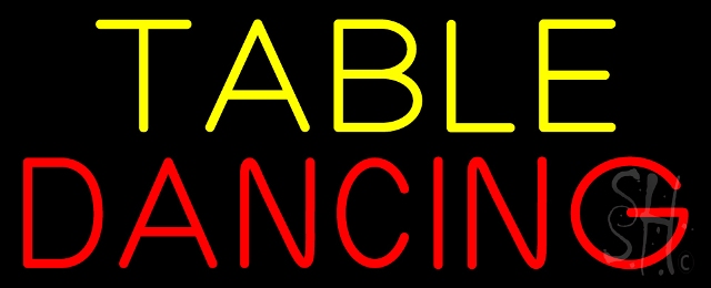 N105-13988-clear Table Dancing Clear Backing Neon Sign, 13 x 1 x 32 in.