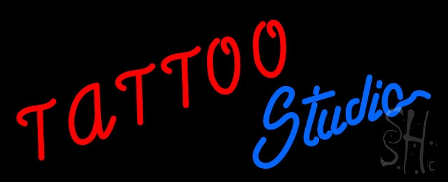 N105-14003-clear Tattoo Studio Clear Backing Neon Sign, 13 x 1 x 32 in.