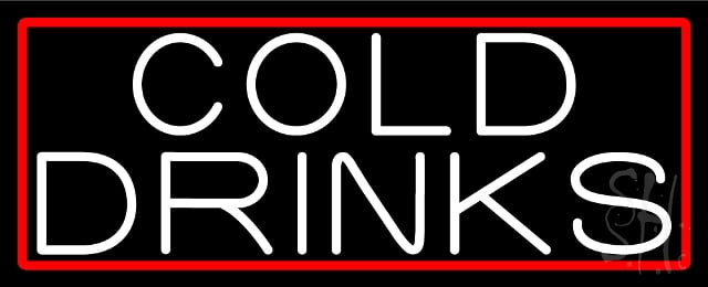 N105-14065-clear White Cold Drinks Clear Backing Neon Sign, 13 x 1 x 32 in.