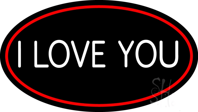 N105-14077-clear White I Love You Clear Backing Neon Sign, 17 x 1 x 30 in.