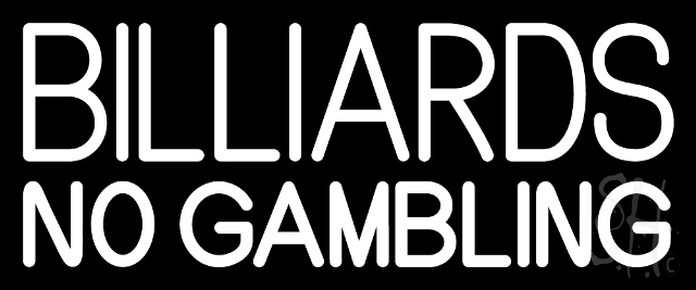 N105-14145-clear Billiards No Gambling 3 Clear Backing Neon Sign, 10 x 1 x 24 in.