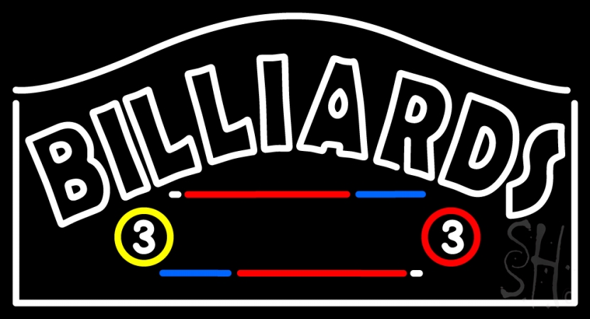 N105-14169-clear Billiards Clear Backing Neon Sign, 20 x 1 x 37 in.