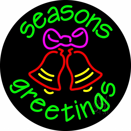 N105-14196-clear Cursive Seasons Greetings 2 Clear Backing Neon Sign, 26 x 1 x 26 in.