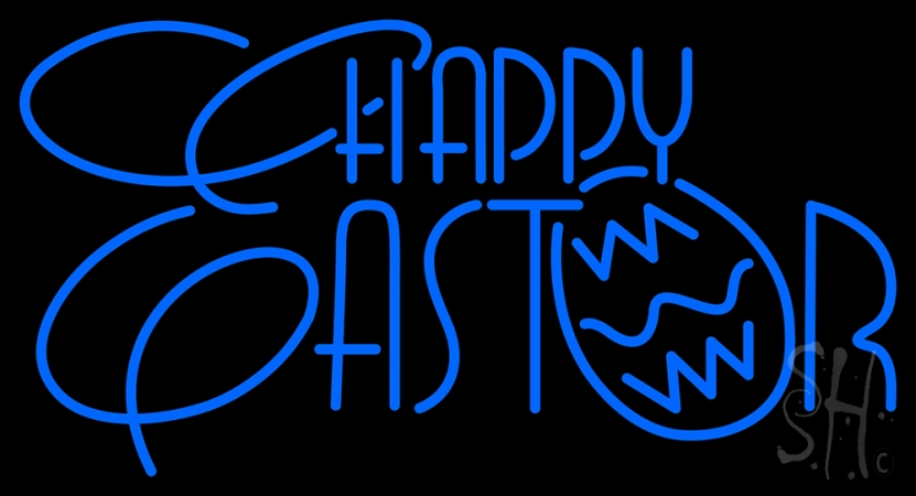 Happy Easter 1 Clear Backing Neon Sign, 20 x 1 x 37 in.