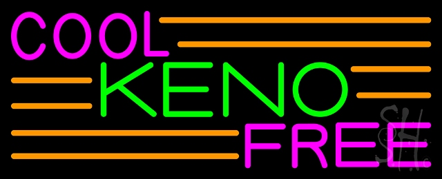 N105-14251-clear Cool Keno Free 4 Clear Backing Neon Sign, 13 x 1 x 32 in -  The Sign Store