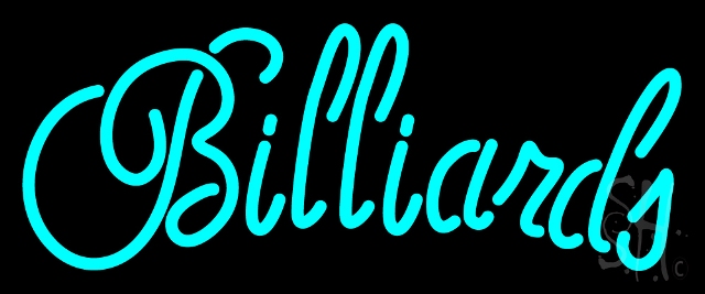 N105-14263-clear Cursive Letter Billiards 2 Clear Backing Neon Sign, 10 x 1 x 24 in.