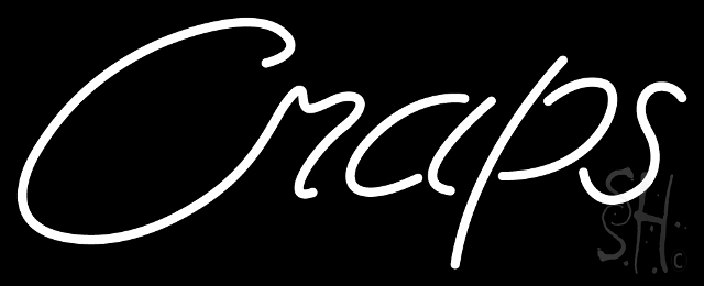 N105-14267-clear Cursive Letter Craps 2 Clear Backing Neon Sign, 13 x 1 x 32 in.