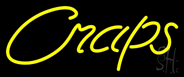 N105-14268-clear Cursive Letter Craps 3 Clear Backing Neon Sign, 10 x 1 x 24 in.