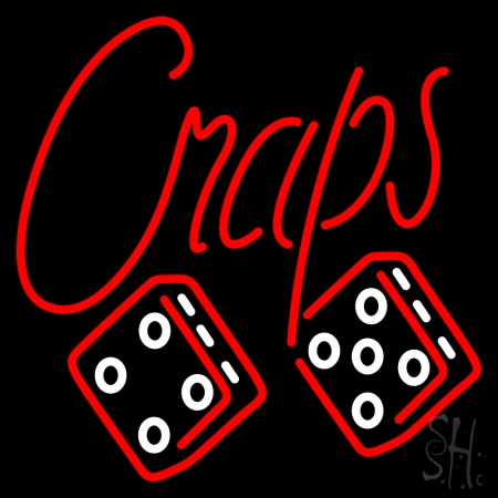 N105-14270-clear Cursive Letter Craps Clear Backing Neon Sign, 24 x 1 x 24 in.