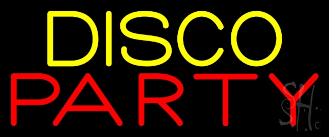 N105-14286-clear Disco Party 4 Clear Backing Neon Sign, 10 x 1 x 24 in.