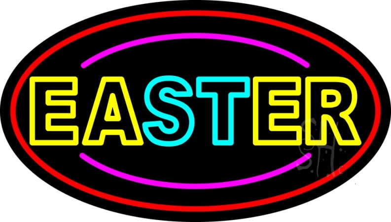N105-14744-clear Easter 2 Clear Backing Neon Sign, 17 x 1 x 30 in.