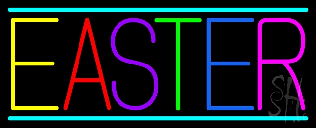 N105-14747-clear Easter 2 Clear Backing Neon Sign, 13 x 1 x 32 in.