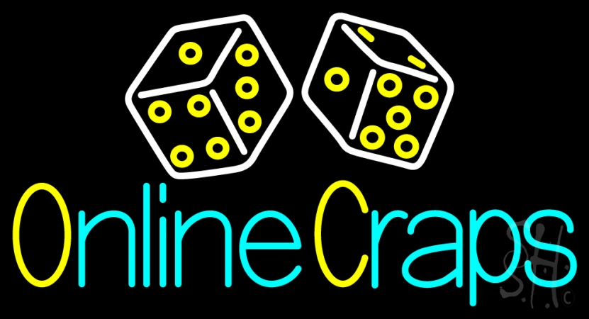 N105-14583-clear Online Craps Clear Backing Neon Sign, 20 x 1 x 37 in.