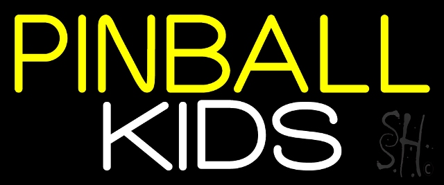 N105-14624-clear Pinball Kids 3 Clear Backing Neon Sign, 10 x 1 x 24 in.