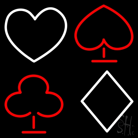 Poker Symbol Clear Backing Neon Sign, 24 x 1 x 24 in.