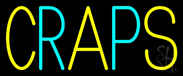 N105-14729-clear Craps 2 Clear Backing Neon Sign, 13 x 1 x 32 in.