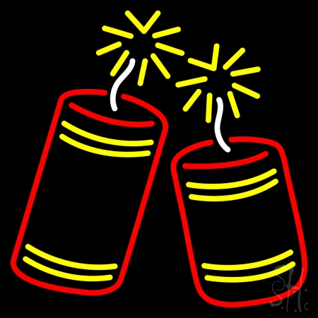Fire Work Logo Clear Backing Neon Sign, 24 x 1 x 24 in.