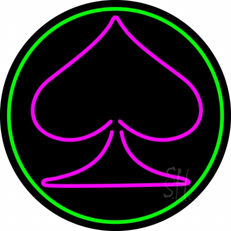 Poker Symbol 1 Clear Backing Neon Sign, 26 x 1 x 26 in.
