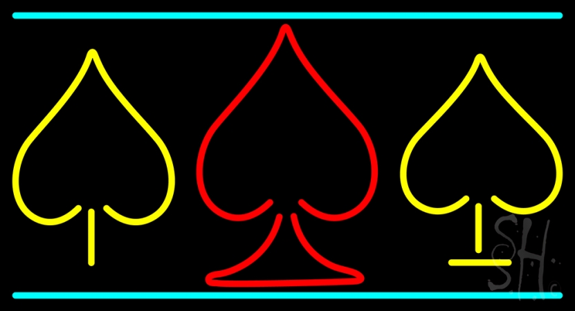 Poker Symbol 2 Clear Backing Neon Sign, 20 x 1 x 37 in.