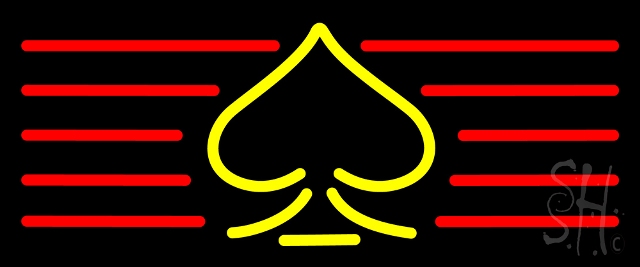 N105-14768-clear Poker Symbol 3 Clear Backing Neon Sign, 10 x 1 x 24 in.
