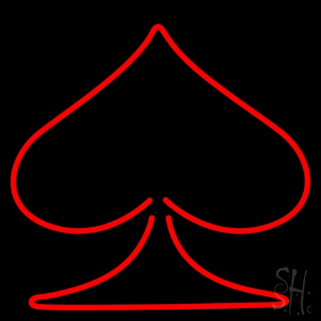 Poker Symbol Clear Backing Neon Sign, 24 x 1 x 24 in.