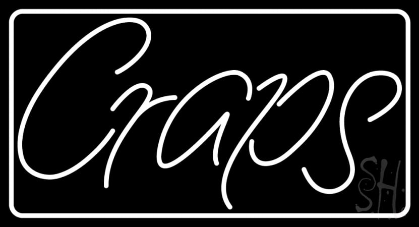 N105-14865-clear Craps Clear Backing Neon Sign, 20 x 1 x 37 in.