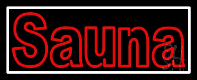 N105-3122-clear Double Stroke Red Sauna Clear Backing Neon Sign, 13 x 1 x 32 in.