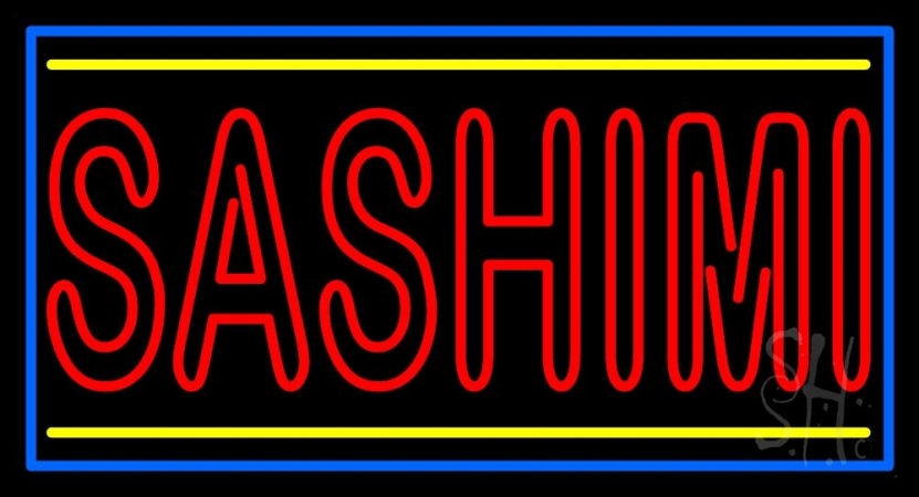 N105-3140-clear Double Stroke Red Sashimi Clear Backing Neon Sign, 20 x 1 x 37 in.