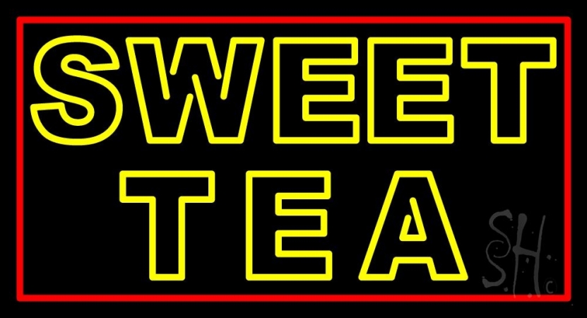 N105-3146-clear Double Stroke Sweet Tea Horizontal Clear Backing Neon Sign, 20 x 1 x 37 in.