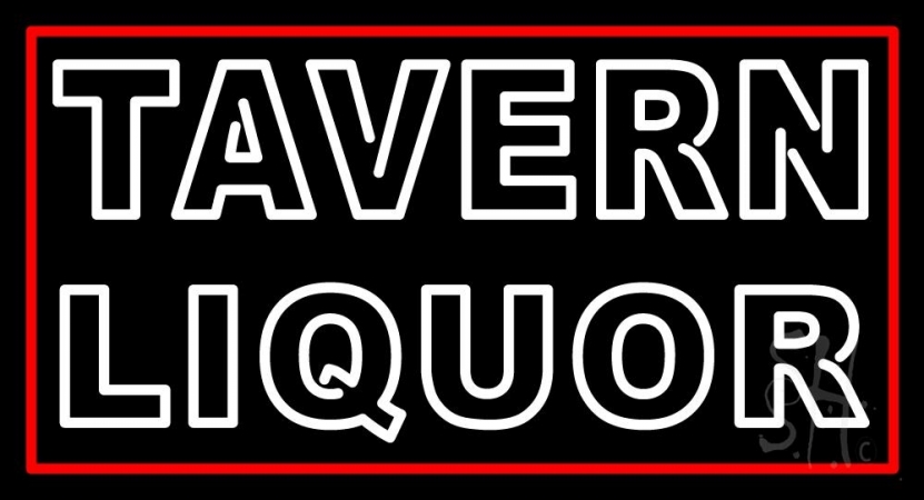 N105-3149-clear Double Stroke White Tavern Liquor Clear Backing Neon Sign, 20 x 1 x 37 in.