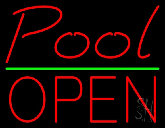 N105-3181-clear Red Pool Open Clear Backing Neon Sign, 24 x 1 x 31 in.