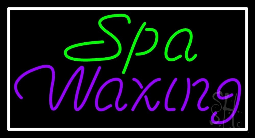 N105-3191-clear Spa Waxing with White Border Clear Backing Neon Sign, 20 x 1 x 37 in.