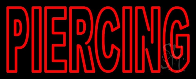 N105-3276-clear Red Piercing 1 Clear Backing Neon Sign, 13 x 1 x 32 in.