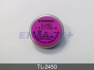 Picture of Tadiran TL-2450 Lithium Wafer Cell for Industrial & Memory Applications, Purple & Black